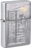 Zippo Retro Design Brushed Chrome Windless USA Made Lighter 71883