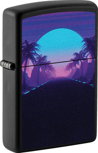Zippo Sunset Design Black Light Pocket Lighter Black Matte Windproof 71893