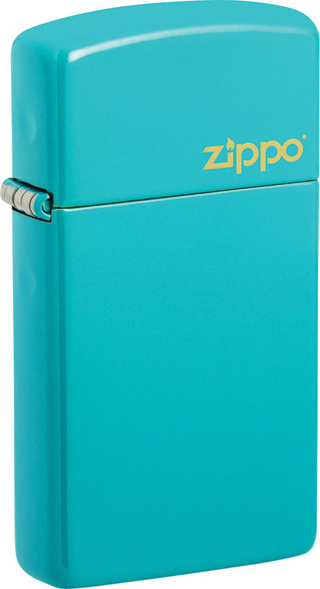 Zippo Slim Logo Design Flat Turquoise 2.38