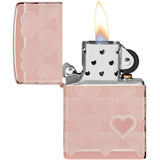 Zippo Heart Design High Polish Rose Gold Windproof Lighter 71896