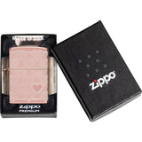 Zippo Heart Design High Polish Rose Gold Windproof Lighter 71896