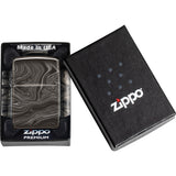 Zippo Marble Pattern Design High Polish Black Ice Windproof Lighter 71897