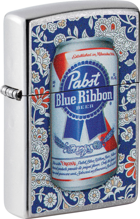 Zippo Pabst Blue Ribbon Design Street Chrome Windproof Lighter 71906