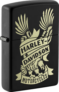 Zippo Harley Davidson Eagle Design Black Matte Windproof Lighter 71911