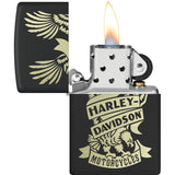 Zippo Harley Davidson Eagle Design Black Matte Windproof Lighter 71911