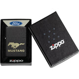 Zippo Ford Mustang Black Crackle Windproof Lighter 71912