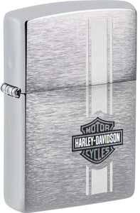 Zippo Harley Davidson Logo Design Brushed Chrome Windproof Lighter 71913