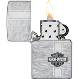 Zippo Harley Davidson Logo Design Brushed Chrome Windproof Lighter 71913