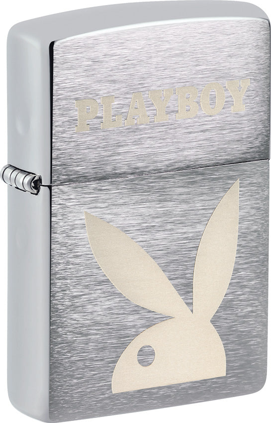 Zippo Playboy Logo Brushed Chrome Windproof Lighter 71915