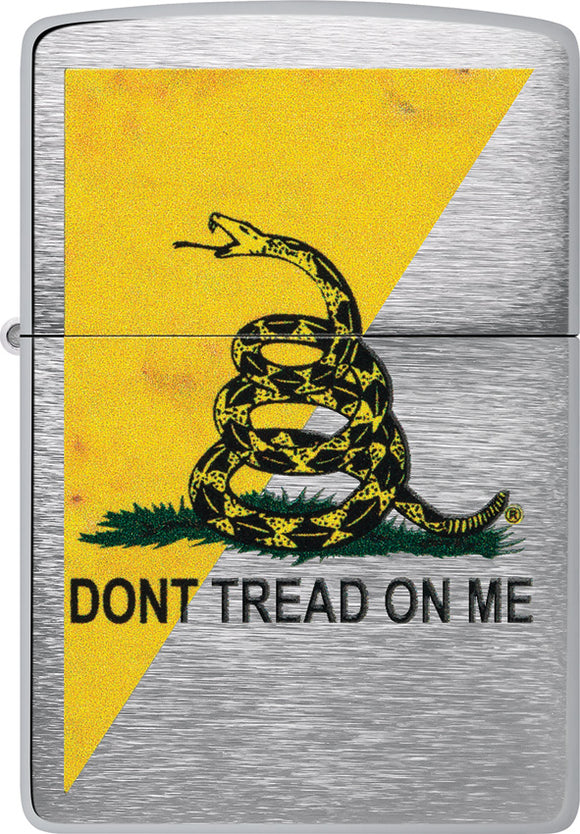 Zippo Dont Tread On Me Brushed Chrome Windproof Lighter 72436
