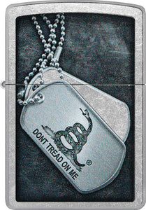 Zippo Dont Tread On Me Dog Tag Design Street Chrome Windproof Lighter 72437