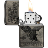 Zippo Harley Davidson Eagle Design High Polish Black Ice Windproof Lighter 73302