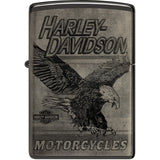 Zippo Harley Davidson Eagle Design High Polish Black Ice Windproof Lighter 73302