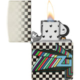 Zippo Retro Design Black/White Matte Water Resistant Lighter 73661