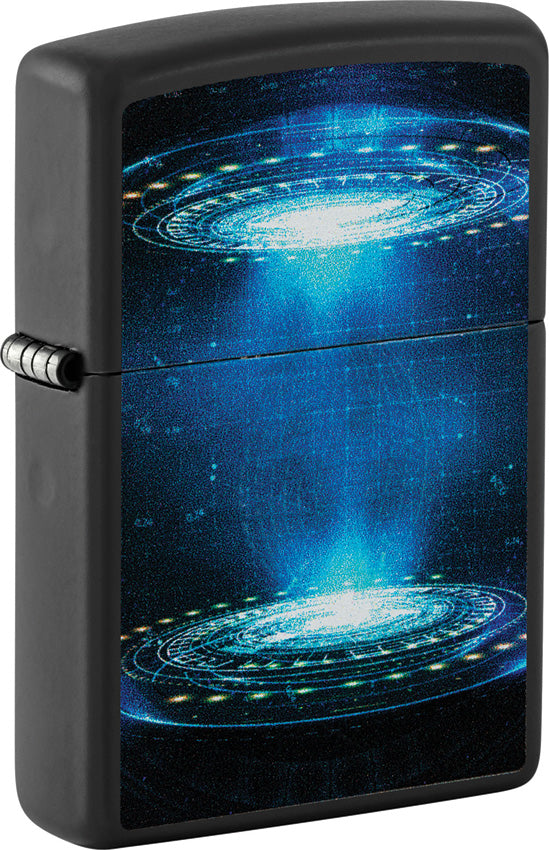 Zippo UFO Flame Design Black Matte Windproof Lighter 73664