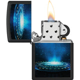 Zippo UFO Flame Design Black Matte Windproof Lighter 73664