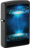 Zippo UFO Flame Design Black Matte Windproof Lighter 73664