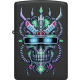 Zippo Cyber Skull Design Black Matte Windproof Lighter 73666