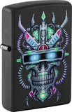 Zippo Cyber Skull Design Black Matte Windproof Lighter 73666