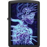 Zippo Cyborg Woman Design Black Matte Windproof Lighter 73667