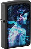 Zippo Cyborg Woman Design Black Matte Windproof Lighter 73667