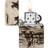 Zippo Western Design 540 Colored White/Tan Water Resistant Lighter 73668