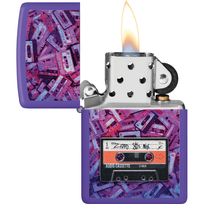 Zippo 80s Cassette Tape Design Purple Windproof Lighter 73671