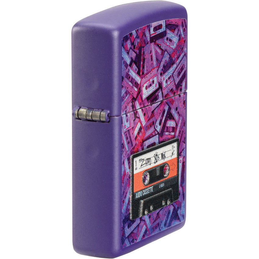Zippo 80s Cassette Tape Design Purple Windproof Lighter 73671