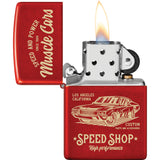 Zippo Muscle Car Design Red Matte Water Resistant Lighter 73673