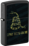 Zippo Dont Tread On Me Design Black Matte Waterproof Lighter 73751