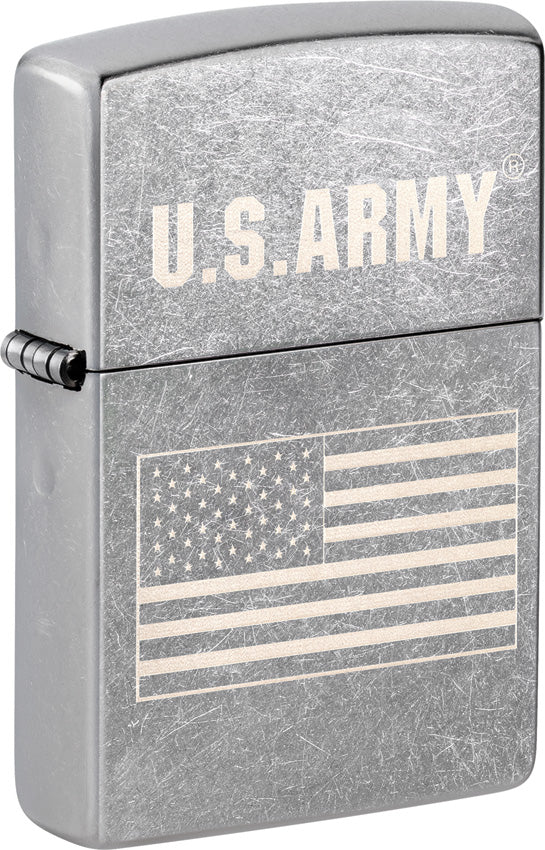 Zippo U.S. Army Design Street Chrome Windproof Lighter 73755