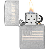 Zippo U.S. Army Design Street Chrome Windproof Lighter 73755