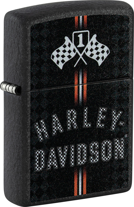 Zippo Harley Davidson Race Design Black Matte Water Resistant Lighter 73760