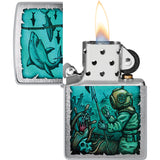 Zippo Underwater Design Brushed Chrome Windproof Lighter 73763