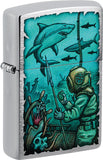 Zippo Underwater Design Brushed Chrome Windproof Lighter 73763