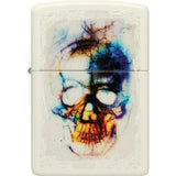 Zippo Skull Print Design Cream Matte Water Resistant Lighter 73765