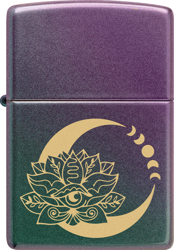 Zippo Lotus Moon Design Iridescent Windproof Pocket Lighter 73867