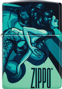 Zippo Mermaid Design Blue/Teal 540 Colored Water Resistant Lighter 74048 