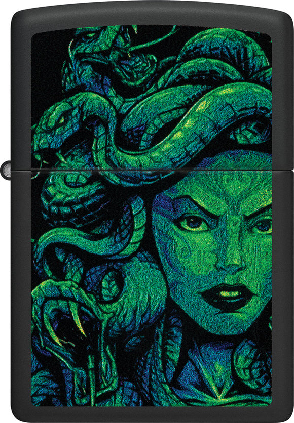 Zippo Medusa Design Black/Green Matte Water Resistant Lighter 74051