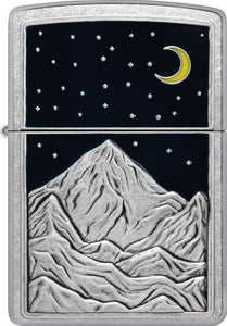 Zippo Mountain Emblem Design Street Chrome Water Resistant Lighter 74389