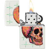 Zippo Cyber Skull Design White Matte Windproof Lighter 74414