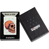 Zippo Cyber Skull Design White Matte Windproof Lighter 74414
