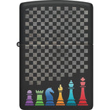 Zippo Chess Pieces Design Black Matte Windproof Lighter 74416