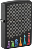 Zippo Chess Pieces Design Black Matte Windproof Lighter 74416