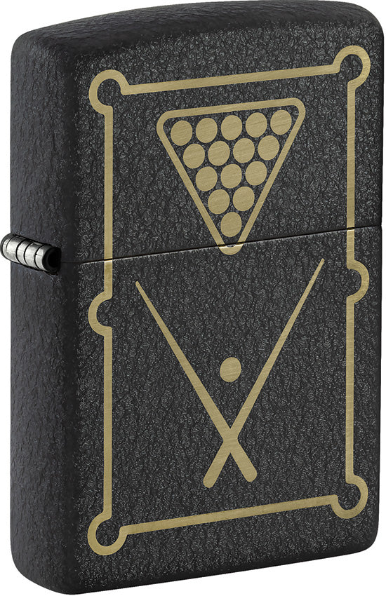 Zippo Billiards Design Black Crackle Windproof Lighter 74514