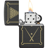 Zippo Billiards Design Black Crackle Windproof Lighter 74514