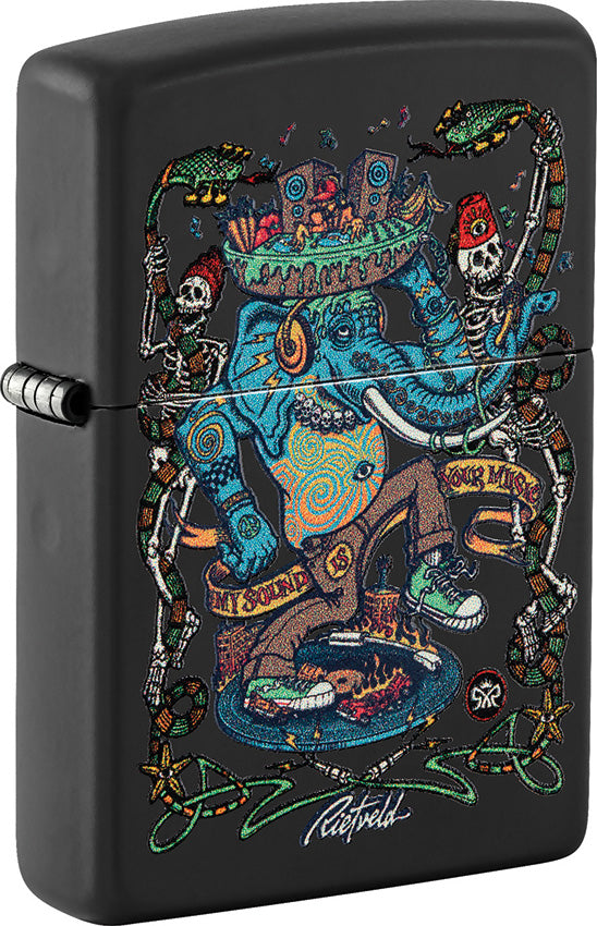 Zippo Rick Rietveld Design Black Matte Ultraviolet Pocket Lighter 74526