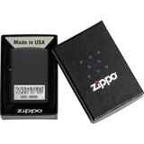 Zippo Plate Emblem Chrome & Black Matte Windproof Pocket Lighter 74584