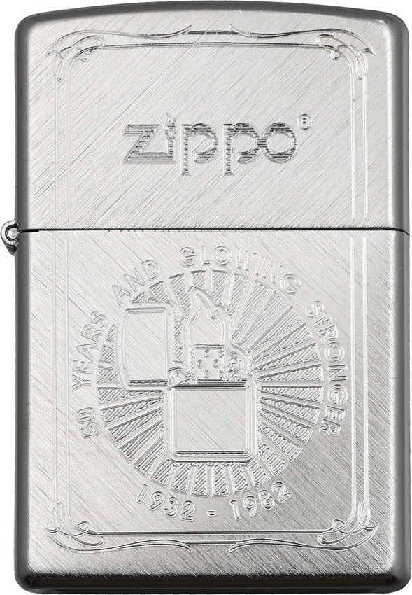 豪華 Brushed Lighter Anniversary 50th Zippo Chrome 2.25 Colored コレクション