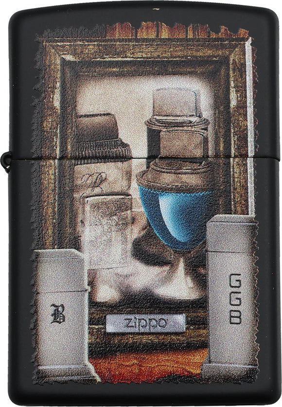 Zippo Table Light Lighter Black Matte Colored 2.25